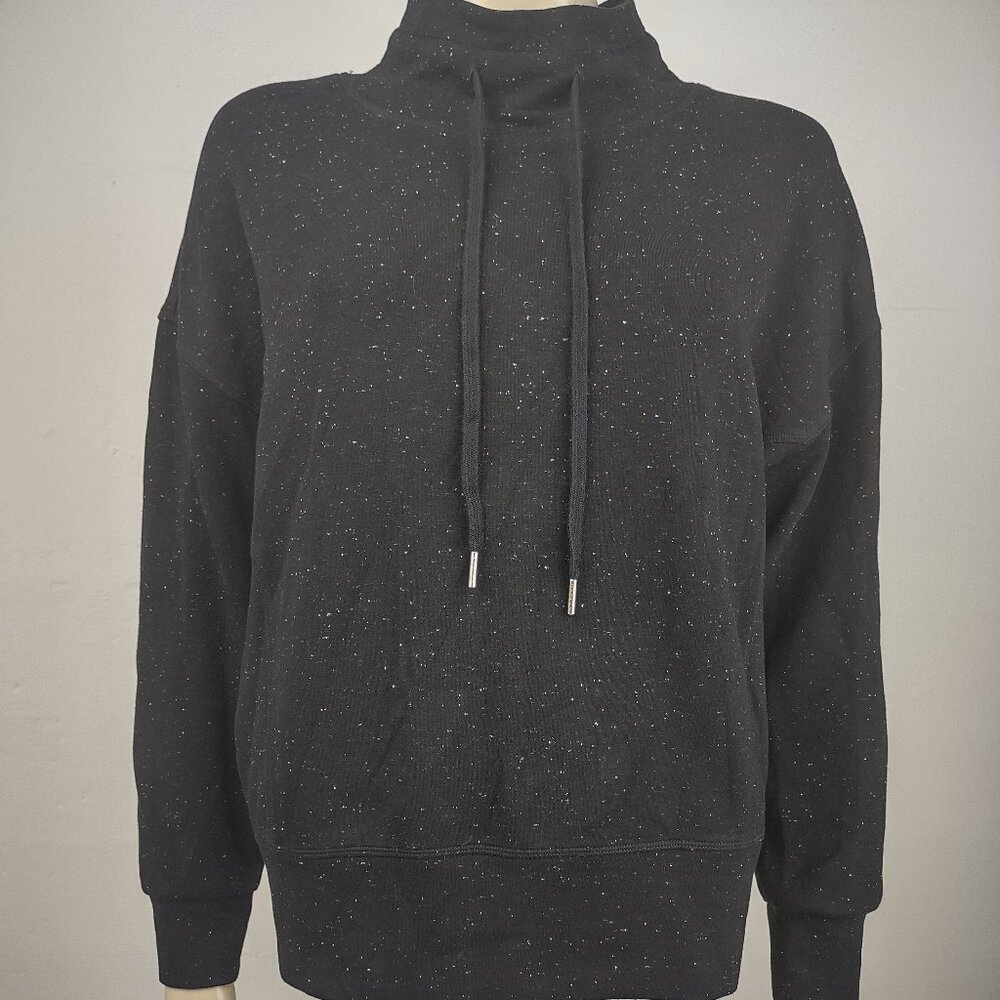 Varley Doublesoft black speckled mock neck pullover sweatshirt ladies Small